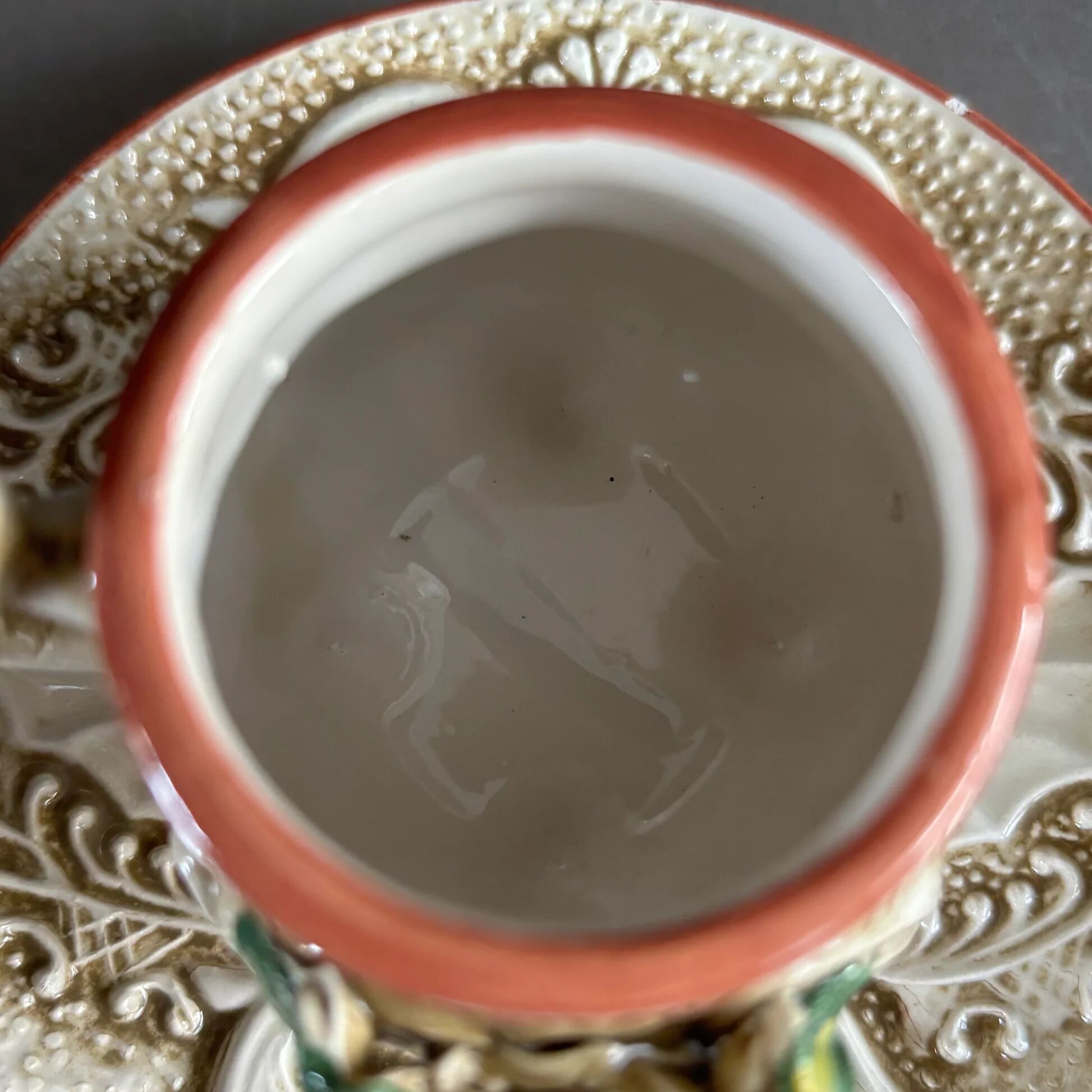 Coffee cup with saucer from Capodimonte, Italy, 1950s.