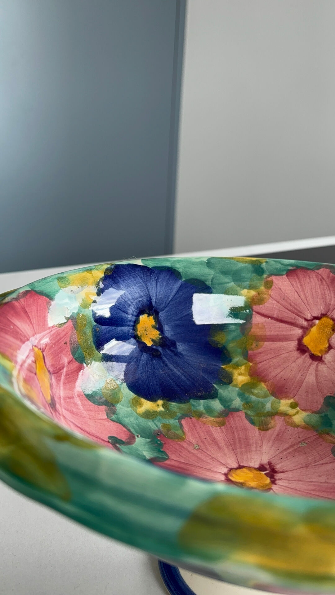 Coupe de fruit en céramique espagnol - coupe centre de table fleurs co