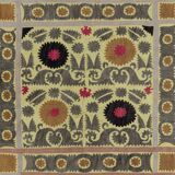 Hand knotted rug, vintage Turkish rug 83x85 cm