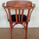 Vintage Bridge chair wood and velvet