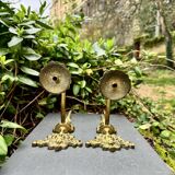 2 wall sconces in solid brass "Medusa" 1950s