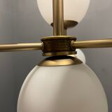 Lustre Spoutnik en verre opalin avec 7 lumières