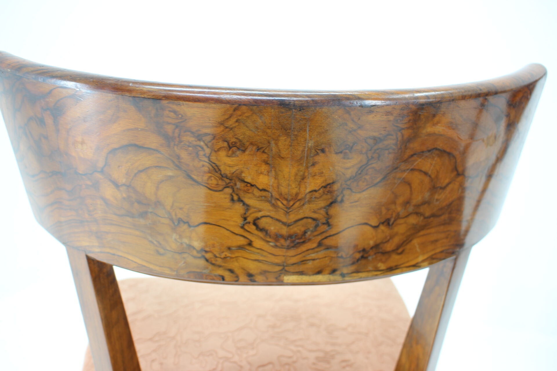 1930s art deco dining chairs in walnut, czechoslovakia