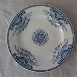 Flat plate Terre De Fer L G Sarreguemines ? blue décor