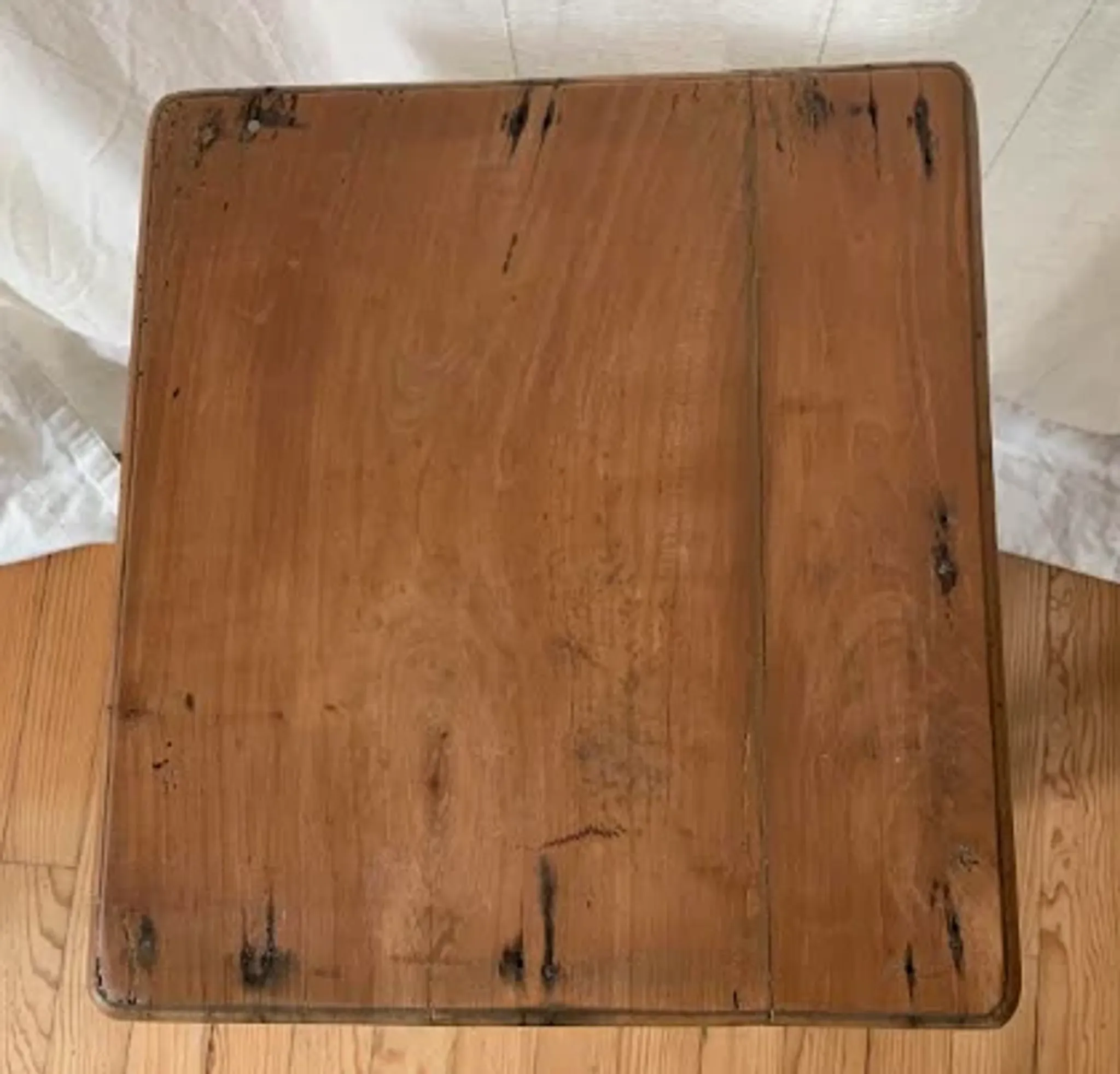 wooden bedside table