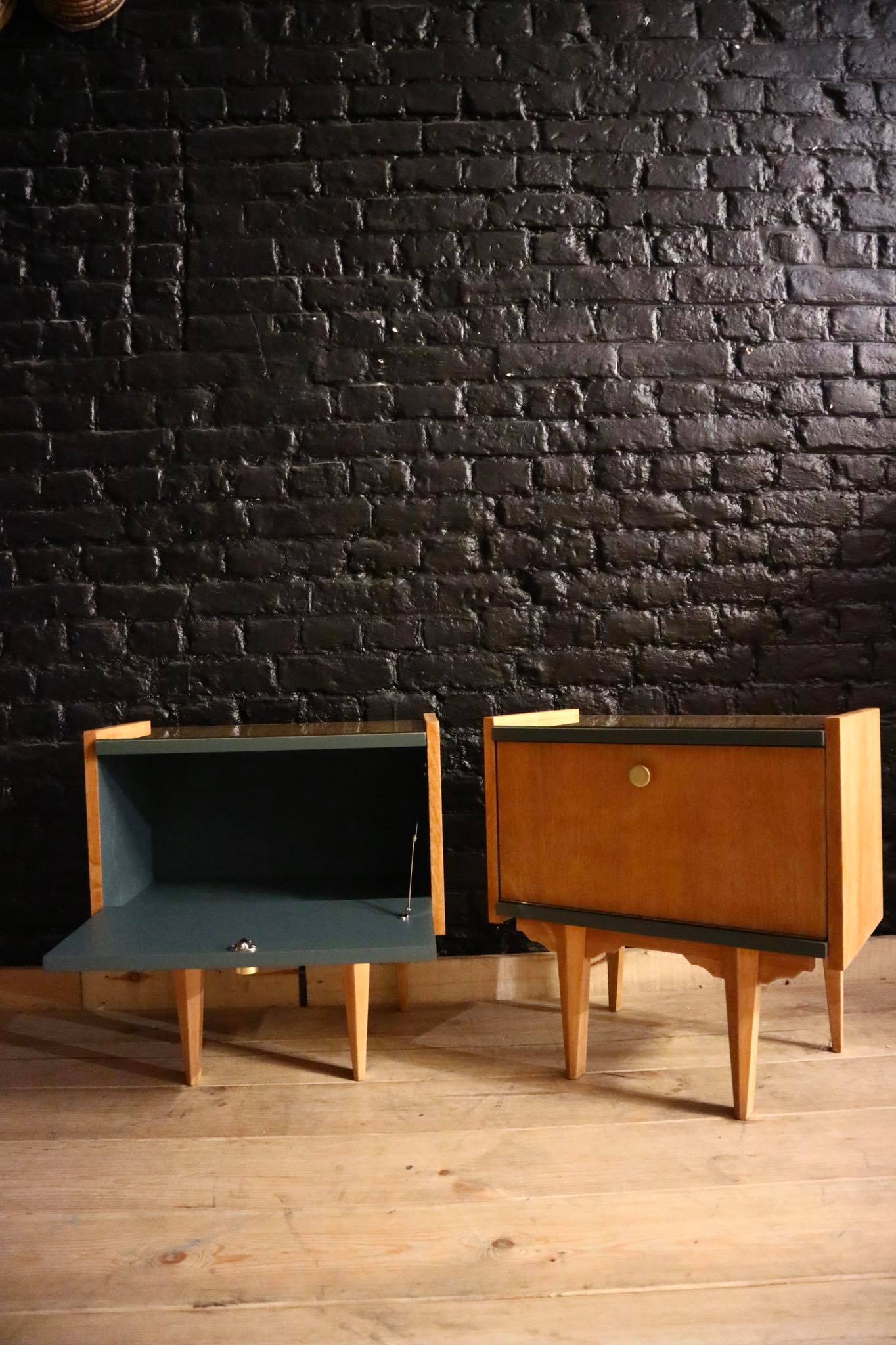 Pair of vintage bedsides