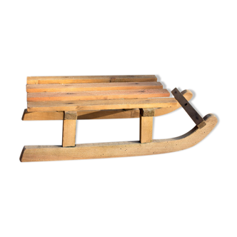 Old wooden sledge for bear or doll
