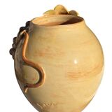 Provencal ceramic vase hand-painted in majolica