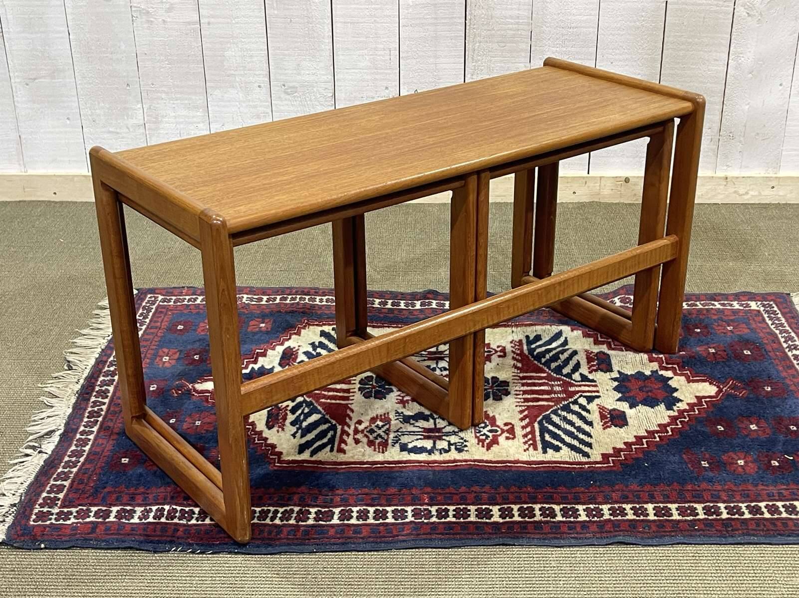 Set of 3 teak nesting tables from the 70s