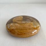 Vintage round alabaster or onyx ashtray