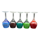 Set of 5 glasses with twisted foot blown glass multicolored Murano