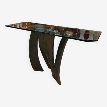 Collection fleur de fer, maurice barilone pour roche bobois paris 1991. console