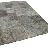 Handwoven Oriental Overdyed 170 cm x 240 cm Grey Patchwork Carpet