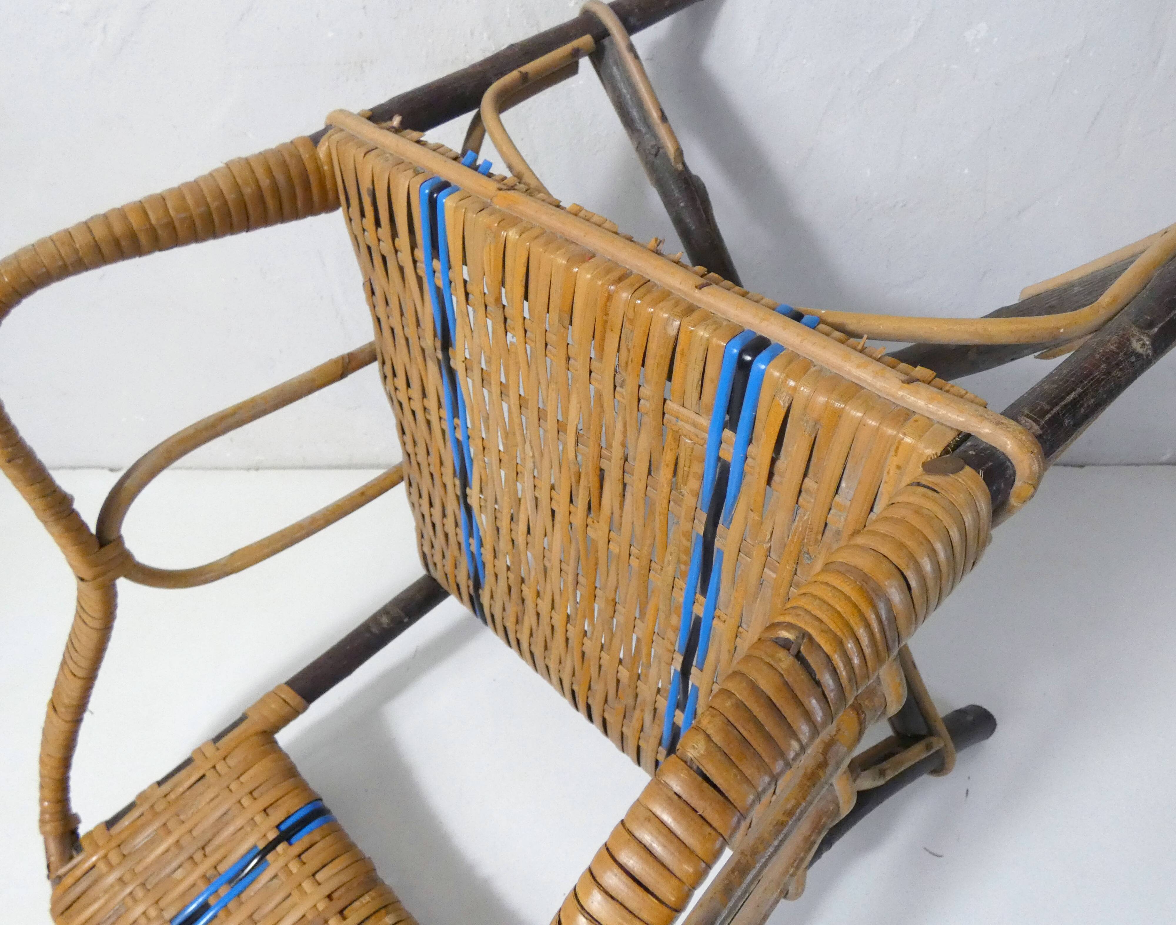 vintage rattan armchair for children