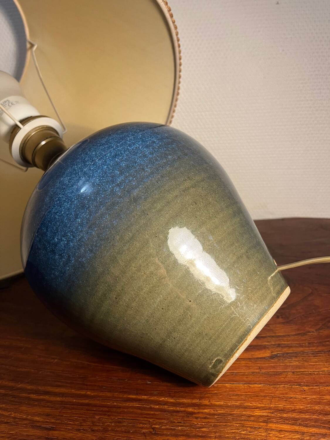 Lampe à poser en céramique craquelée année 70