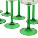 Set of 12 Vintage Luminarc Alsace Wine Glasses Thick Green Stems
