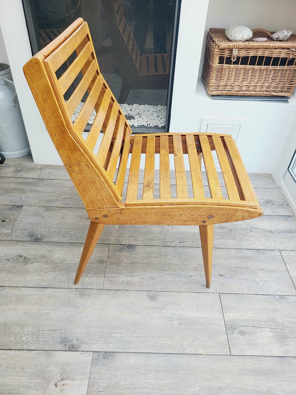 Pair of antique ocean liner armchairs