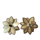 Paire d’appliques fleurs vintages Techoueyres pour Maison Jansen 70’s