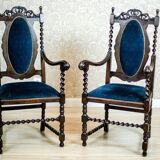 Antique Eclectic Carved Armchairs, 1890s
