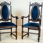 Antique Eclectic Carved Armchairs, 1890s