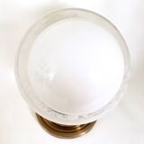 Postmodern Brass and Spheric Blown Glass Table Lamp by Mazzega, Italy