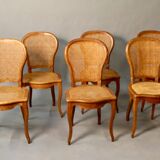 Suite of 6 chairs cannées en merisier Louis Philippe