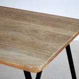 Vintage industrial oak dining table