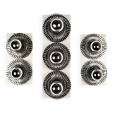 Series of 3 spring wall lights by Philippe Rogier for Oxar, France, 1970s