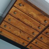 Vintage German pine & oak apothecary cabinet, 1950s