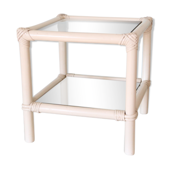 White rattan coffee table