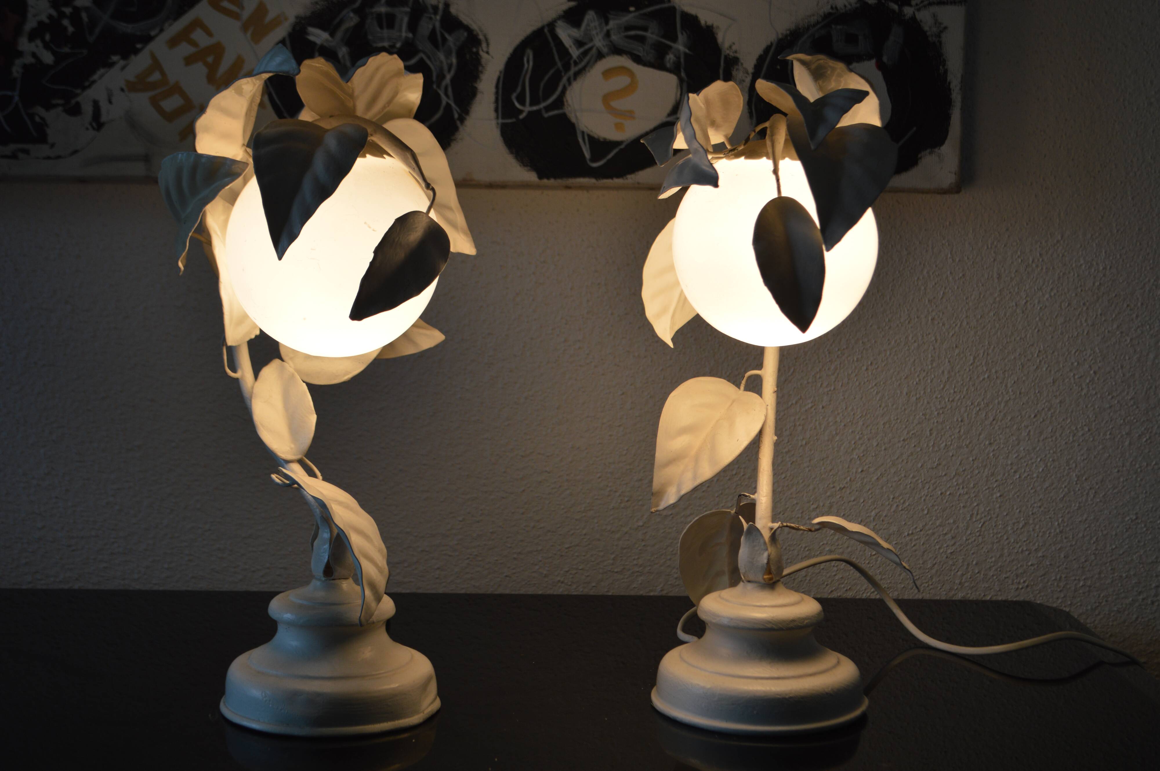 Vintage lampes des années 70 design florale