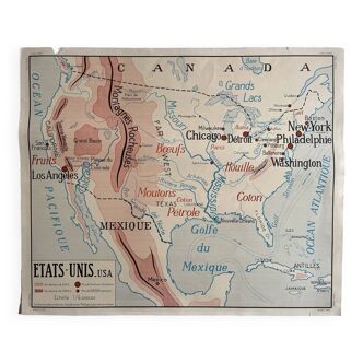 Original poster, School Map United States / USSR, France, Rossignol Editions 50s-60s