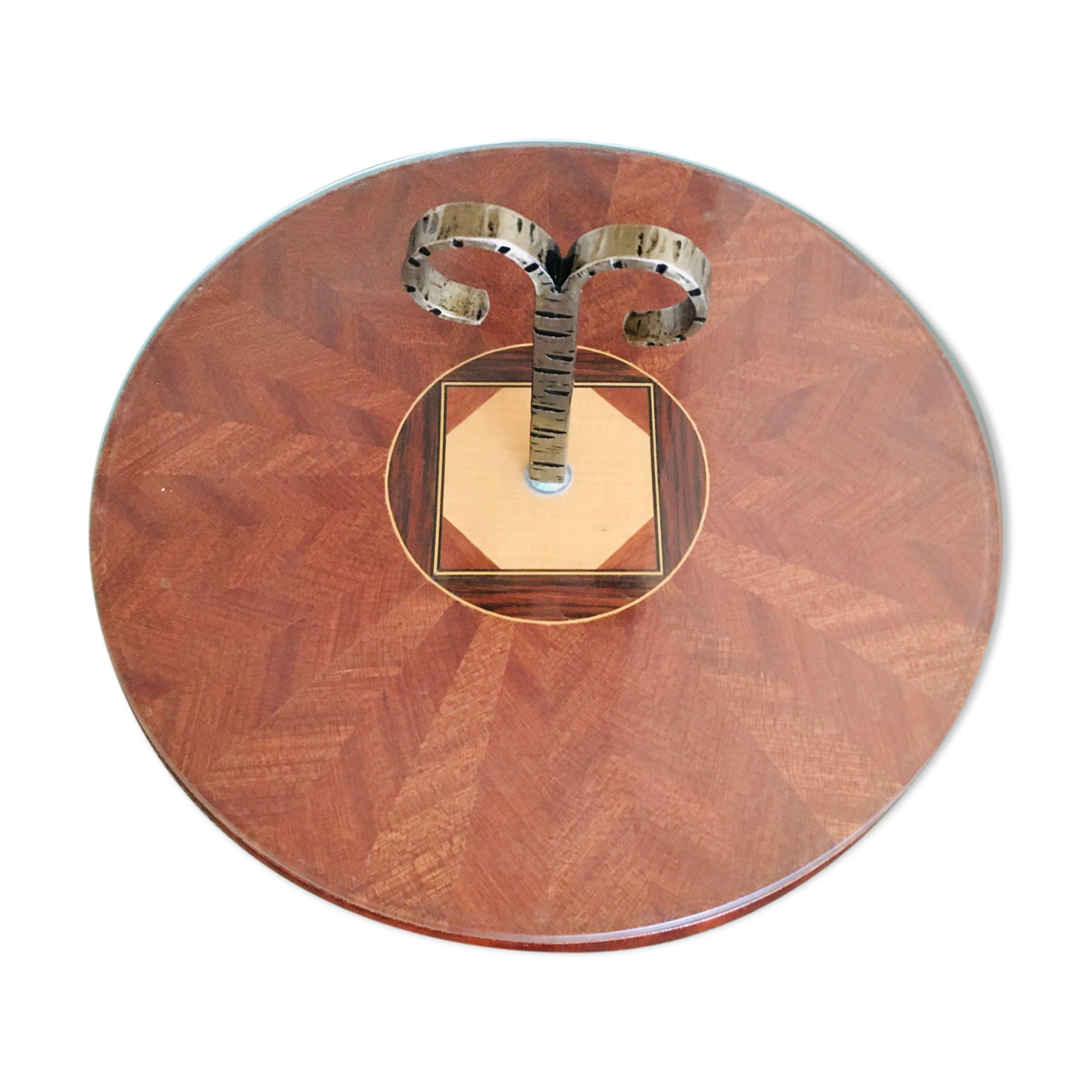 60'S straw marquetry presentation dish