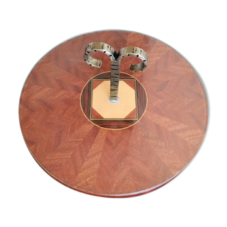 60'S straw marquetry presentation dish