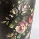 Napoleon III waste paper basket in black sheet metal and painted flowers, 19th century