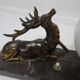 Art deco night light bedside lamp Deer and opaline white ball