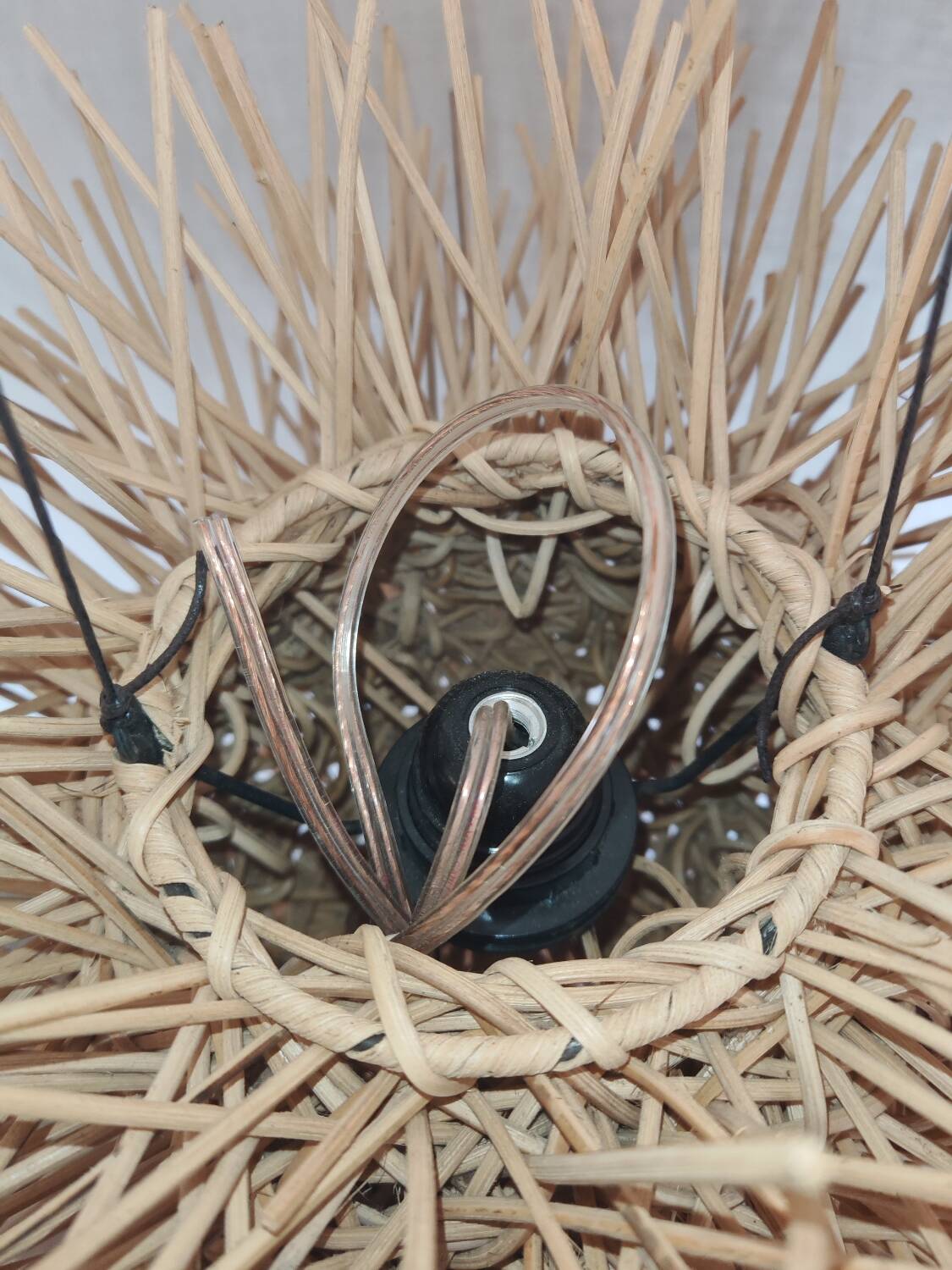 Vintage rattan pendant chandelier