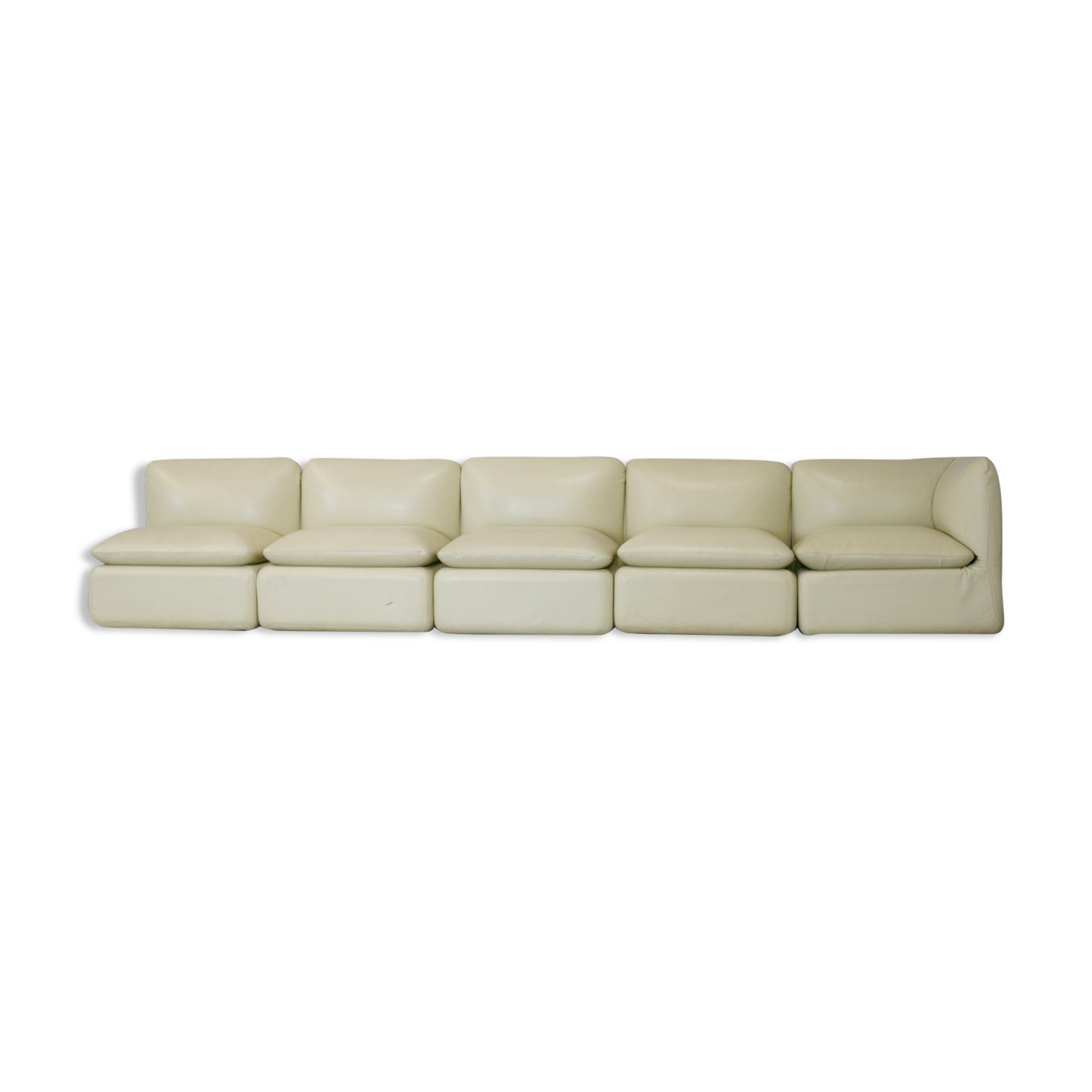 Set of 5 leather armchairs, France 80
