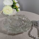 Ashtray thick glass flower pattern, art nouveau style