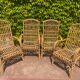 Series of 4 rattan armchairs from the 70s from the Netherlands