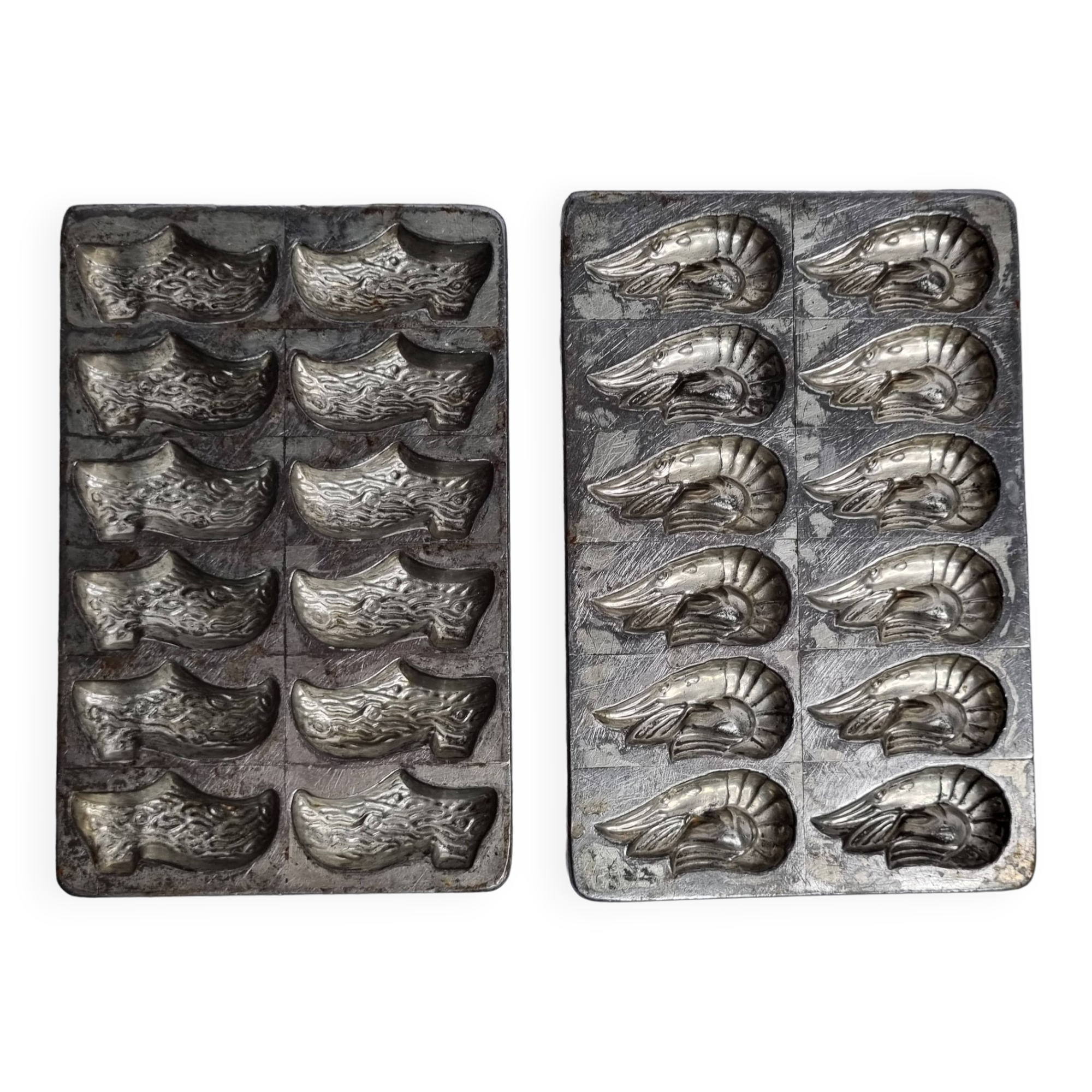 Set of two old chocolate molds "Letang et fils" Paris, 26 cm