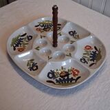 Very nice serving dish for crudités/appetisers in ceramic in very good condition.