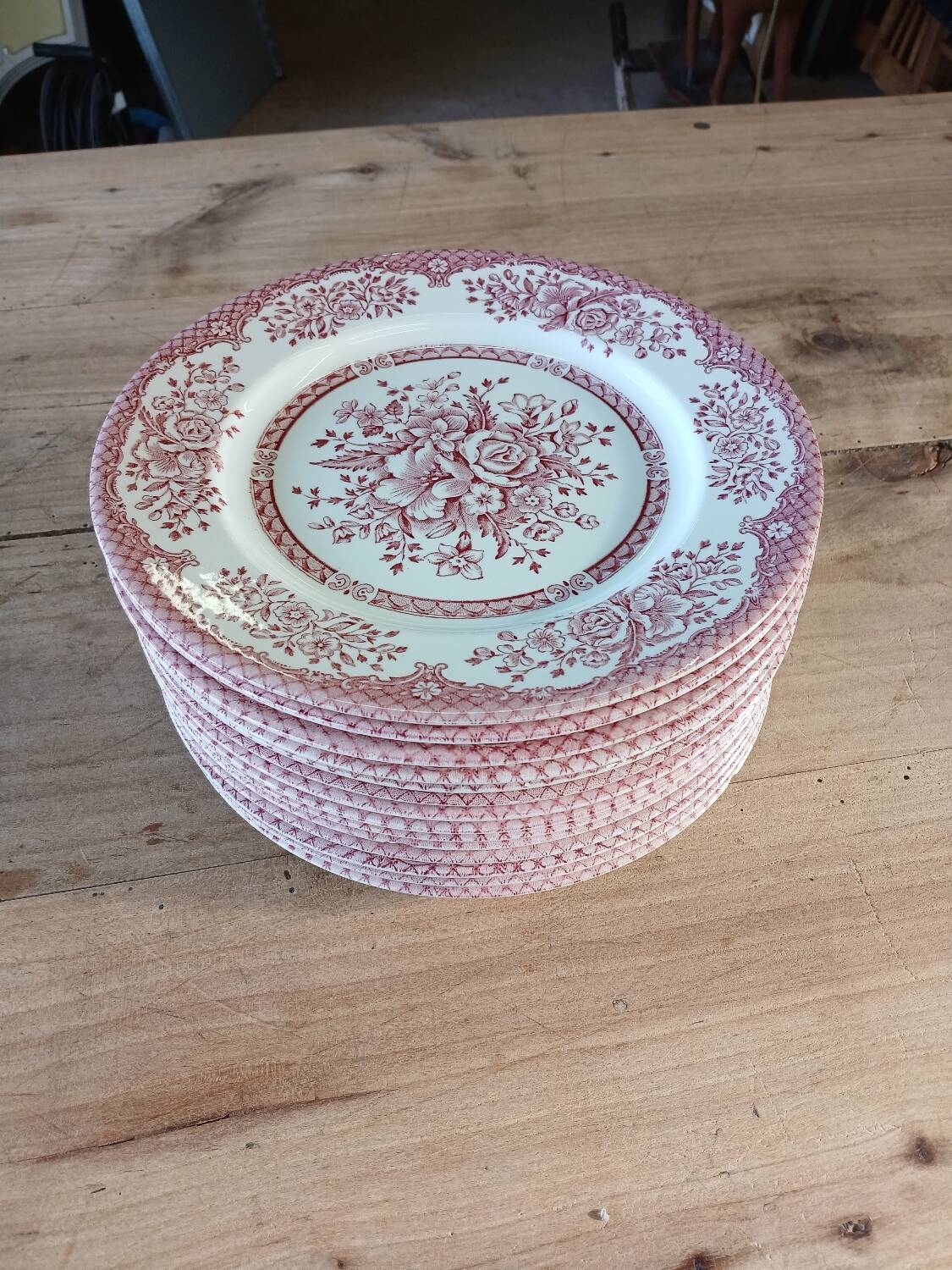 14 Antique English Dinner Plates