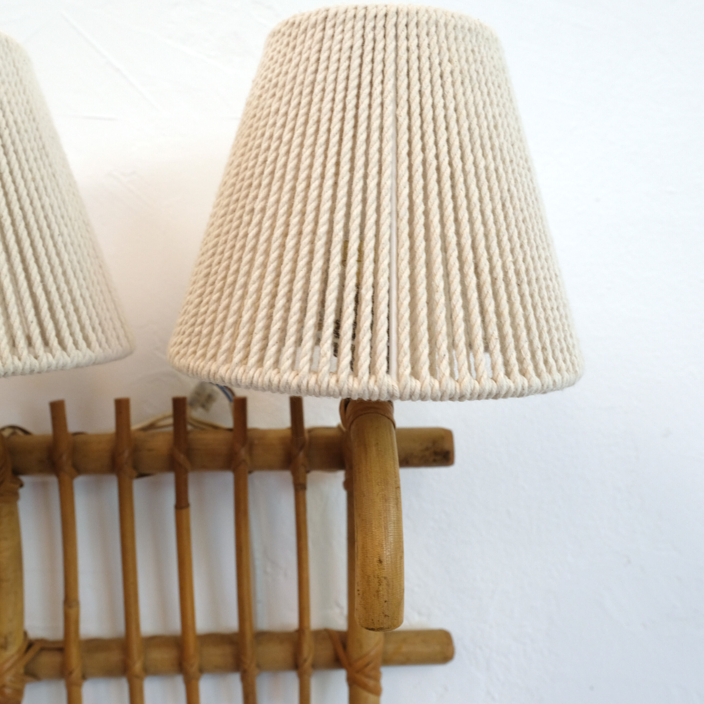 Sconce to 2 rattan fires, 1960/1970
