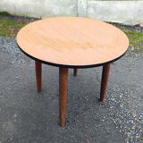 Table basse d'appoint pieds fuselés plateau formica vintage 50 60