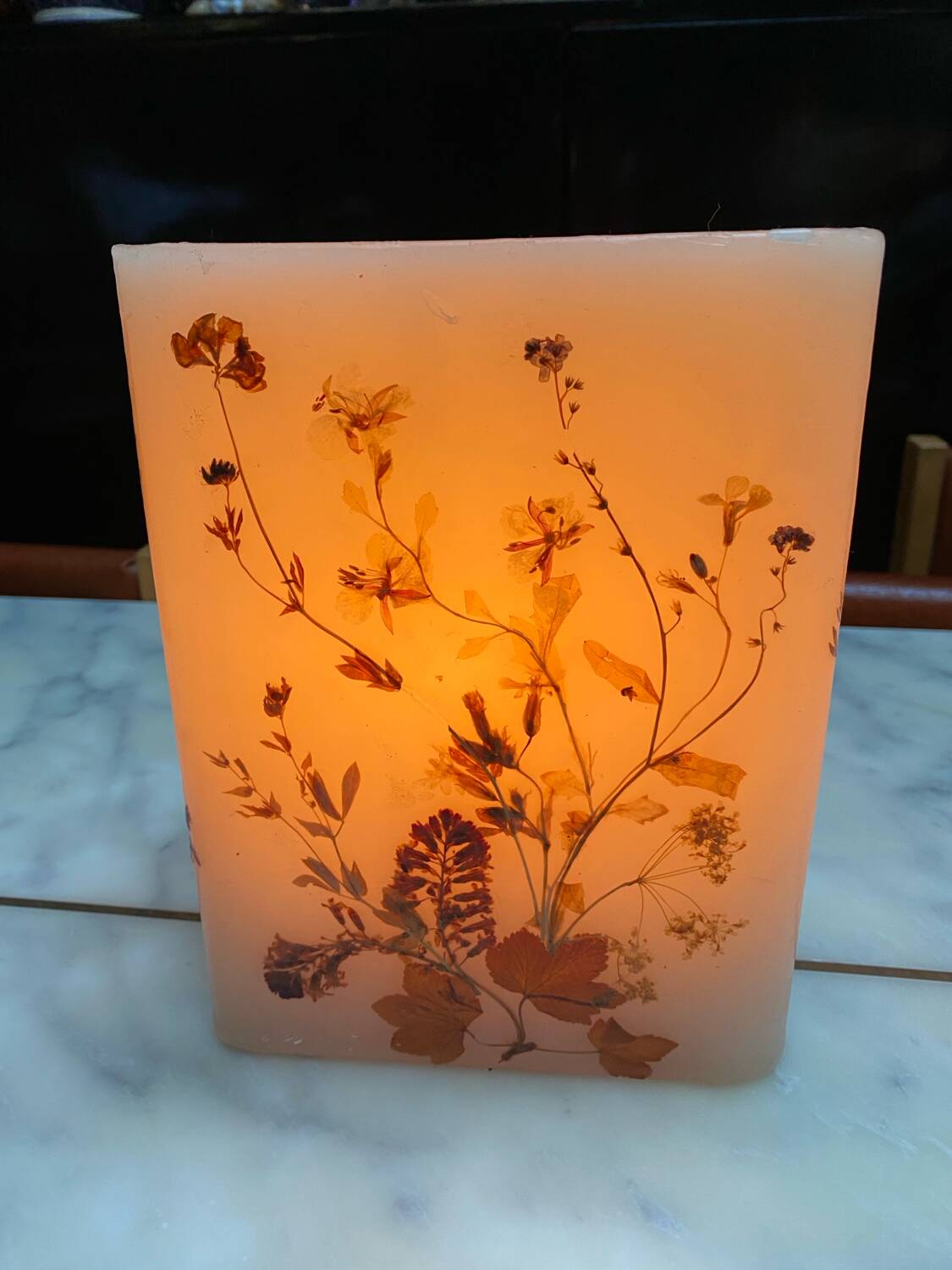 Vintage wax herb lamp