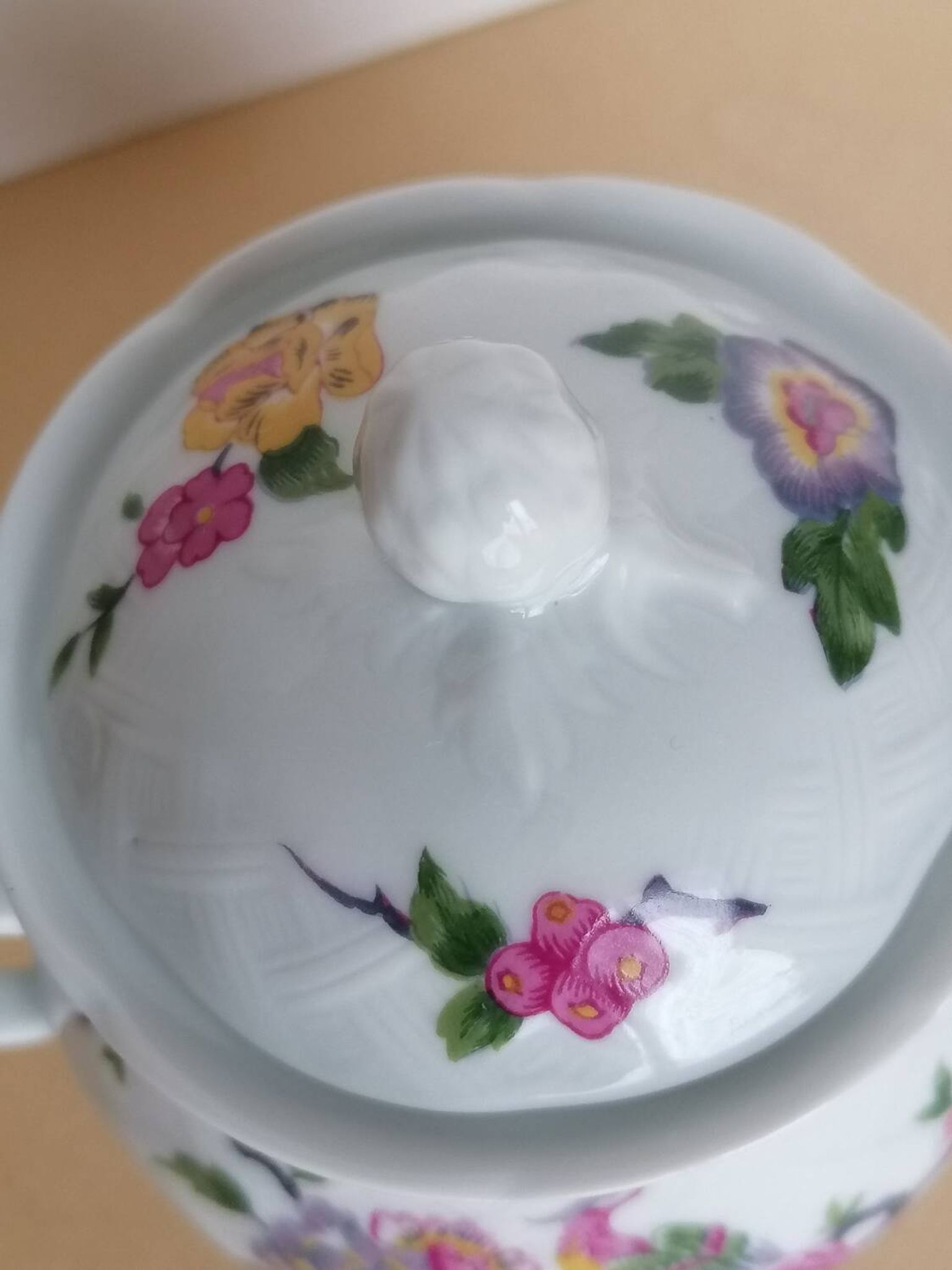 Bernardaud coffee service Limoges birds flowers