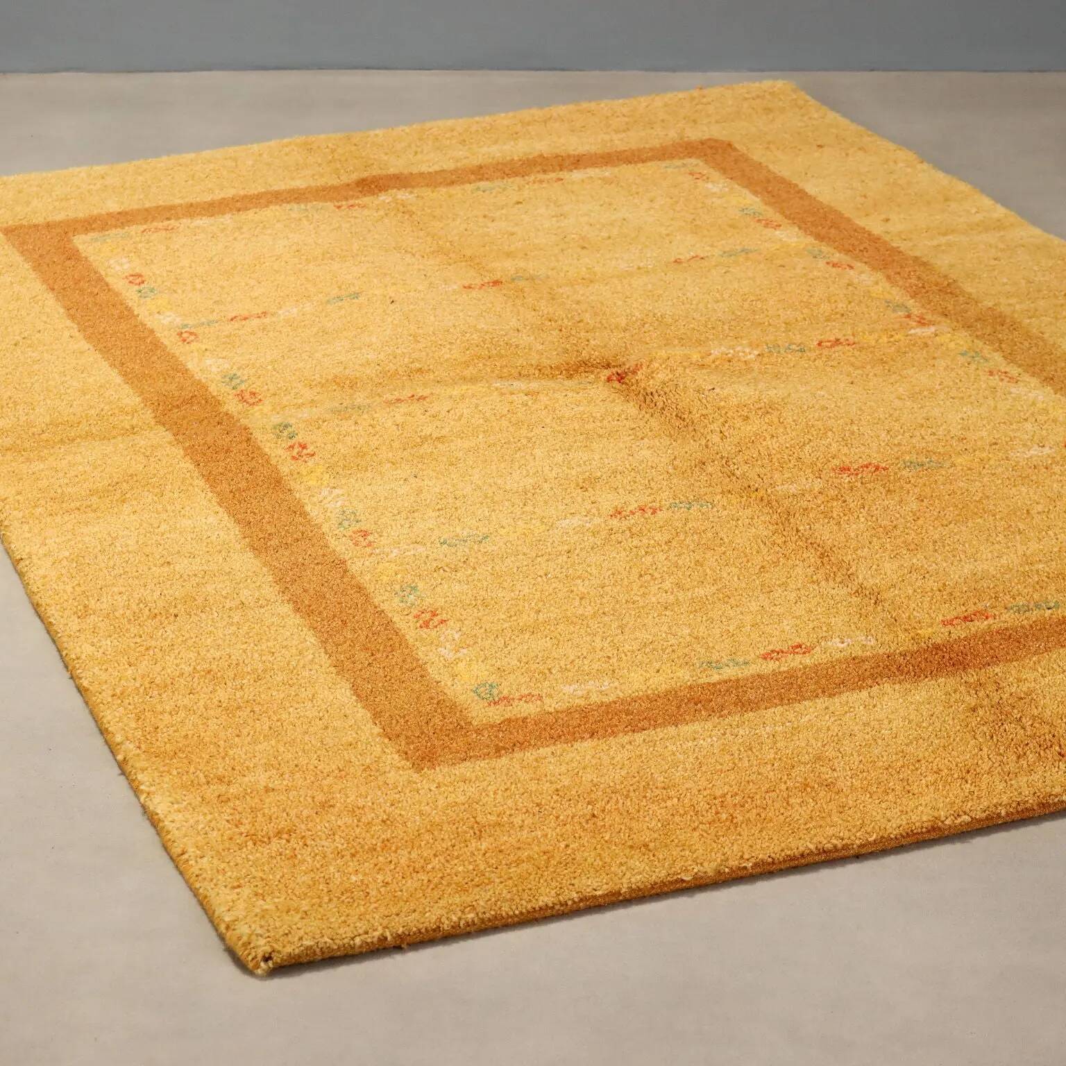 Ancient Asian rug in cotton and wool, large knot, 79 x 55 in.