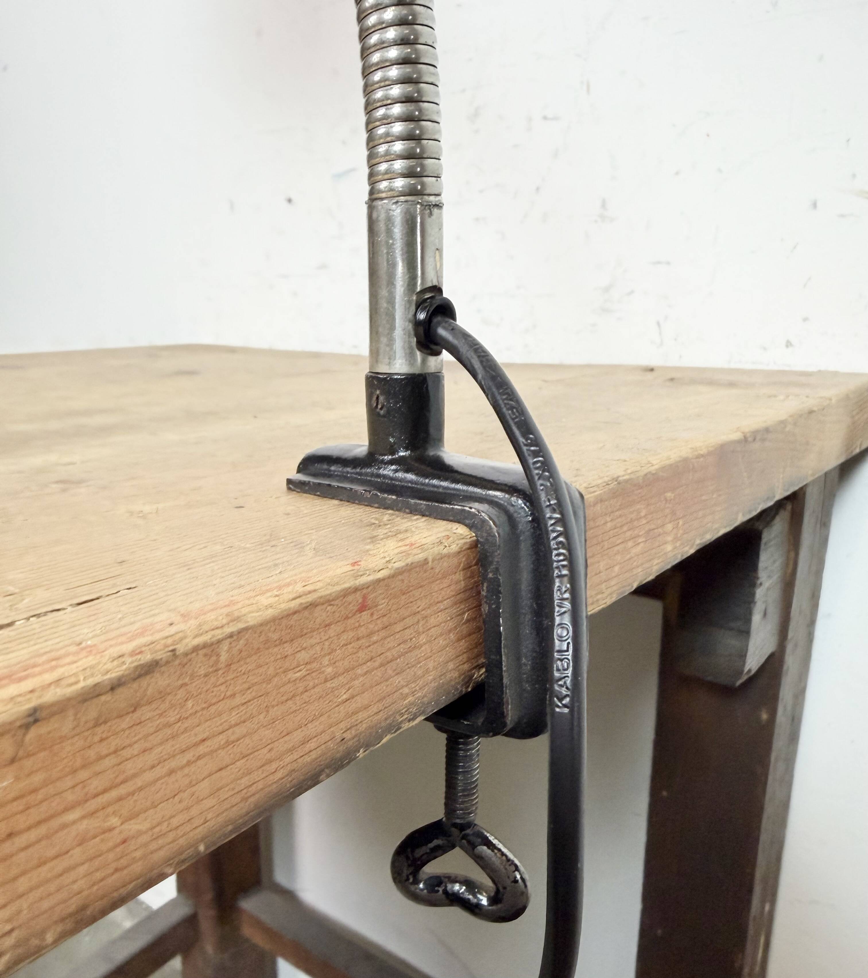 Vintage Industrial Chrome Gooseneck Table Lamp, 1950s