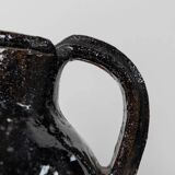 Rustic Terracotta Jug with Black Glaze from Lucca, Italy - 19th Century Country House Decor